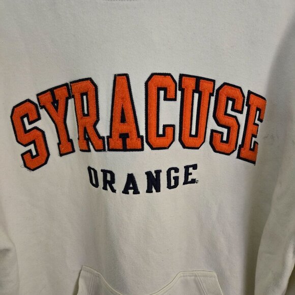 Big Cotton Syracuse Orange Vintage White Hoodie Sweatshirt Size XL - Picture 3 of 6